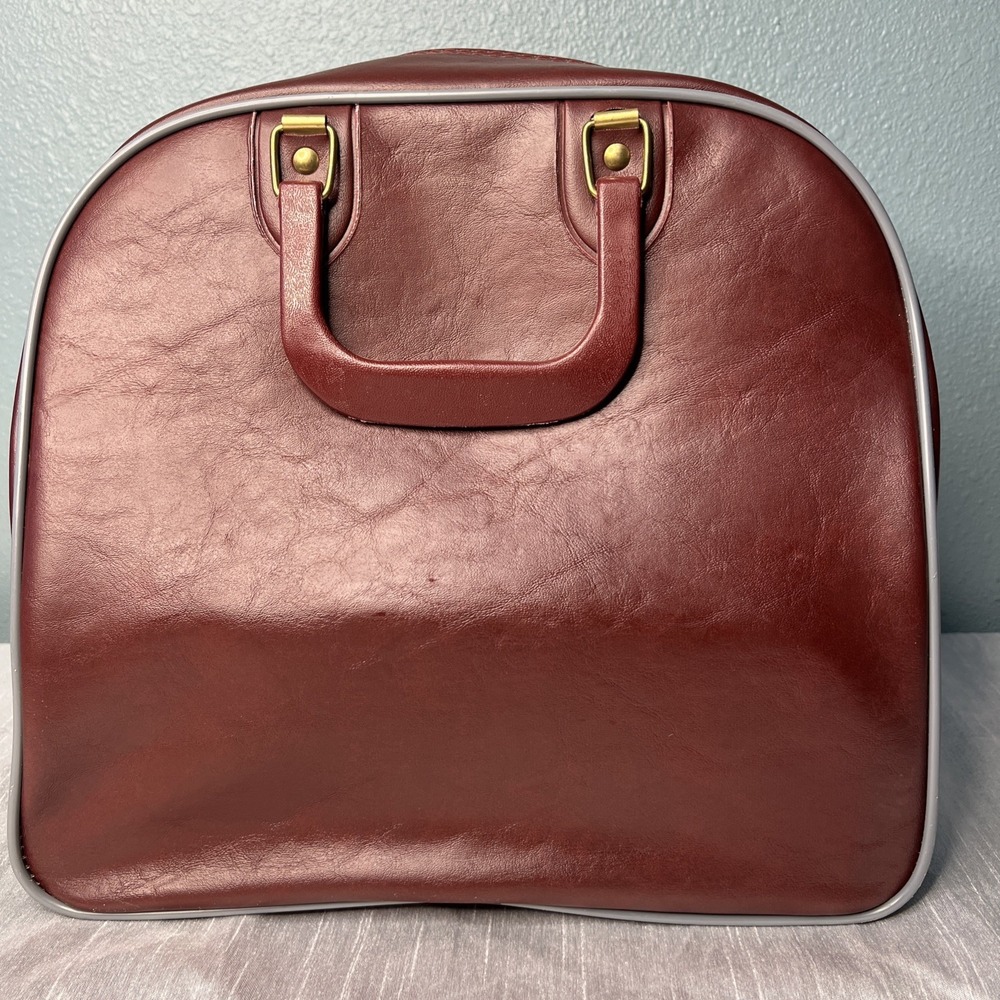 Vintage 70s Don Carter Single Bowling Ball Bag: Marble Red Black Grey Wave - Picture 4 of 11